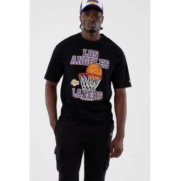 Tricou cu model text si imprimeu grafic - Negru