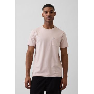 Tricou de bumbac organic cu buzunar pe piept