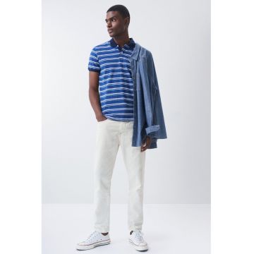 Tricou polo cu model in dungi -
