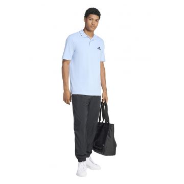 Tricou polo de bumbac cu logo discret - Albastru glaciar