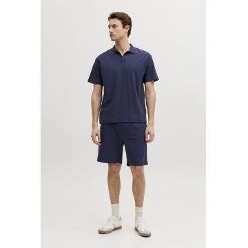 Tricou polo din amestec de bumbac - Bleumarin
