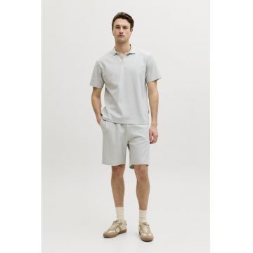 Tricou polo din amestec de bumbac - Gri marmorat