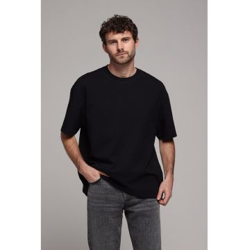 Tricou supradimensionat de bumbac - Negru