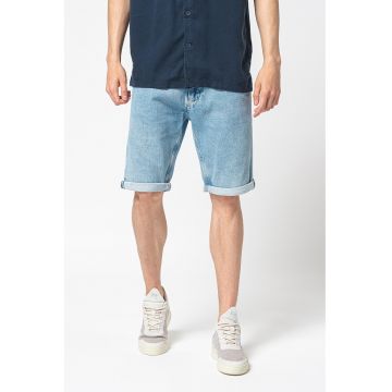 Bermude de denim cu aspect decolorat Ronnie - Albastru deschis