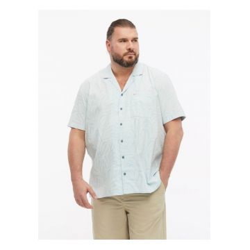 Big Sizes Camasa cu imprimeu floral - barbati big sizes - din amestec de bumbac - Resort fit - Albastru deschis -