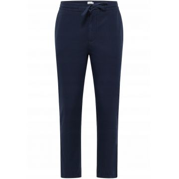 Blugi Barbati -  Milano Linen Jogger - Slim Fit - Talie Joasa - Fermoar - Lungi - 5 Buzunare - Bumbac - Albastru - Albastru