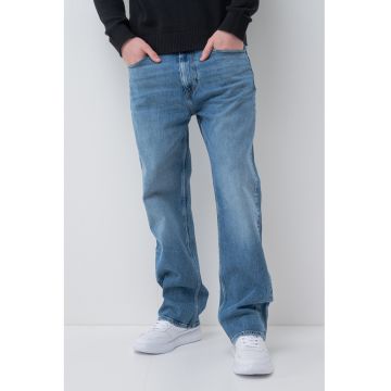 Blugi regular fit cu model cu 5 buzunare - Albastru melange