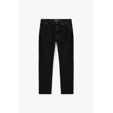 Blugi slim fit din amestec de bumbac - Negru