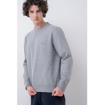 Bluza de trening regular fit cu decolteu la baza gatului - Gri deschis melange
