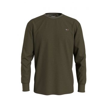 Bluza texturata din bumbac organic - Kaki