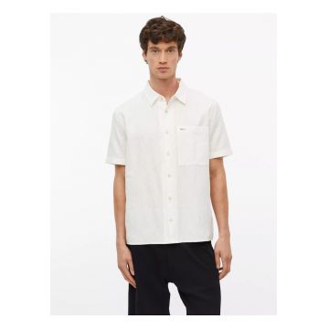 Camasa barbati cu model - din bumbac - Relaxed fit - Alb - Alb