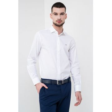 Camasa slim fit din amestec de bumbac - Alb