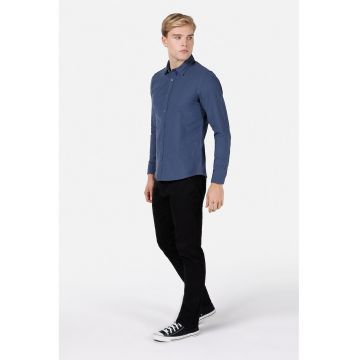 Camasa slim fit din bumbac - Albastru inchis
