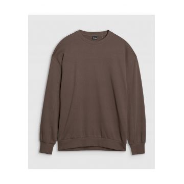 Hanorac barbati  oversized - bumbac 100% - maro - fara fermoar
