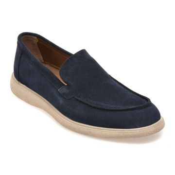 Mocasini BITE THE BULLET bleumarin, RZ2030, din piele intoarsa