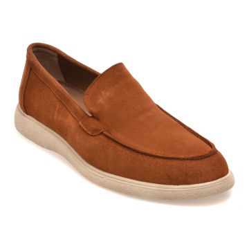 Mocasini BITE THE BULLET maro, RZ2030, din piele intoarsa