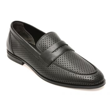 Mocasini eleganti OTTER negri, 25M125, din piele naturala