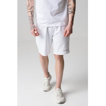 Pantaloni scurti cu logo si buzunare laterale - Alb optic