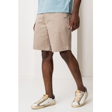 Pantaloni scurti uni din amestec de bumbac - Maro nisip