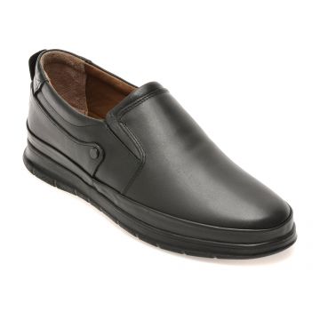 Pantofi BITE THE BULLET negri, RZ006, din piele naturala