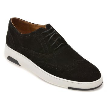 Pantofi RELAX negri, 5811, din piele intoarsa