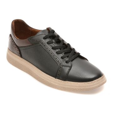 Pantofi sport BITE THE BULLET negri, SF010, din piele naturala
