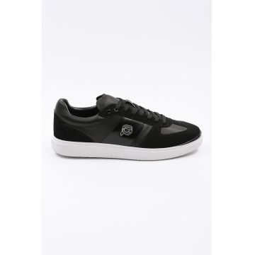 Pantofi sport low-cut din piele - Negru