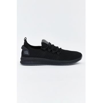 Pantofi sport slip-on din plasa - Negru/Gri inchis