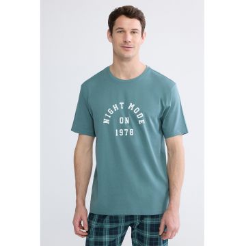 Pijama regular fit - Alb/Albastru ultramarin/Albastru petrol