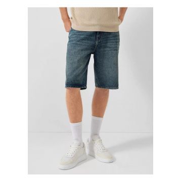 Q/S by s.Oliver Pantaloni scurti de blug barbati - din bumbac - cu talie medie - Loose fit - Albastru inchis - Albastru inchis