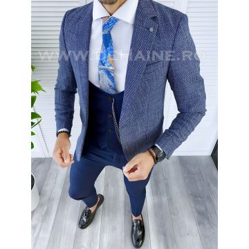 Sacou barbati  bleumarin slim fit B5317 P19-1.1