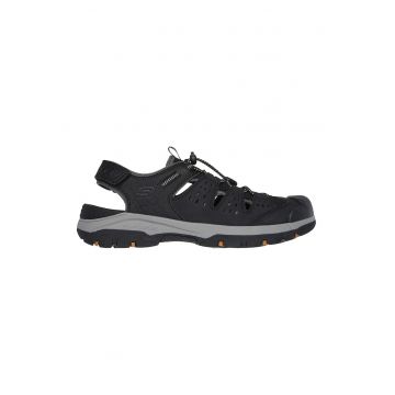 Sandale de piele ecologica si material textil Tresmen Menard - Negru