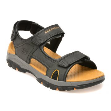 Sandale SKECHERS negre, 204106, din piele ecologica