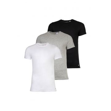 Set de tricouri de bumbac - 3 perechi - Alb/Negru/Gri