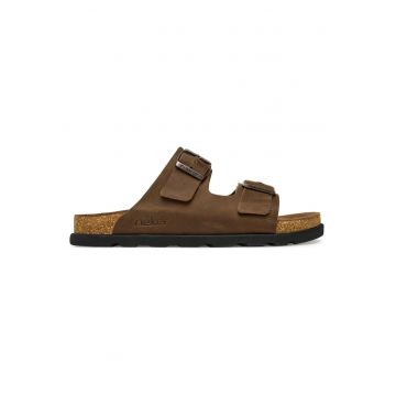 Slapi barbati -  piele nubuc - confortabili - maro