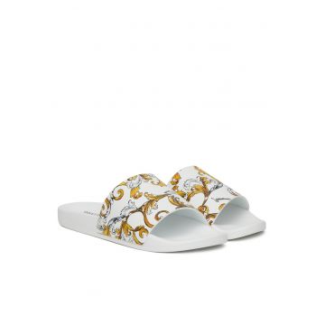 Slapi barbati -  sintetic - alb -