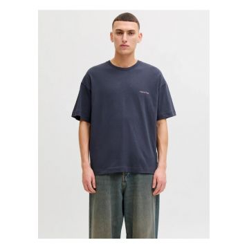 Tricou barbati - din bumbac - imprimeu pe spate - Loose fit - JORMONTAUK - Gri inchis