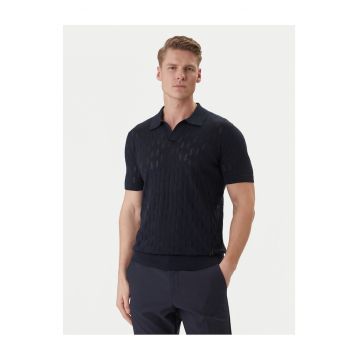 Tricou barbati  slim fit - bleumarin - bumbac