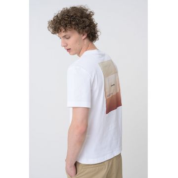 Tricou de bumbac cu imprimeu pe partea din spate - Alb optic