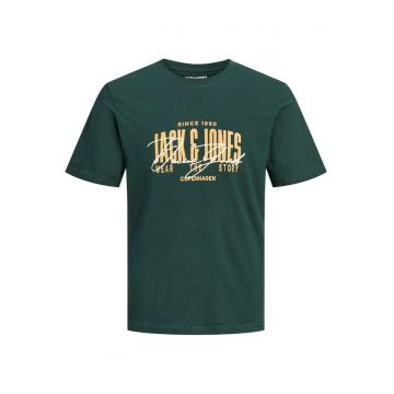 Tricou JACK &JONES Aero Crew Neck 62094 - Verde inchis