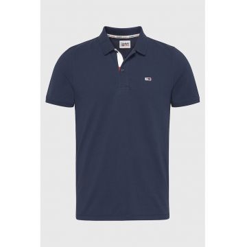 Tricou polo de bumbac organic cu logo - Bleumarin