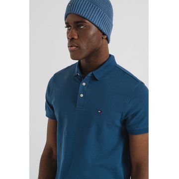 Tricou polo din amestec de bumbac organic 1985 - Albastru lavanda