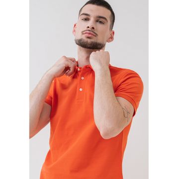Tricou polo din amestec de bumbac organic 1985 - Portocaliu