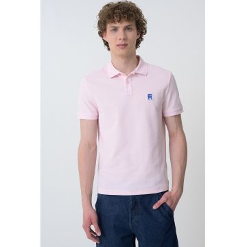 Tricou polo din bumbac organic - Roz pastel