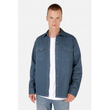 Camasa uni de denim - Albastru indigo