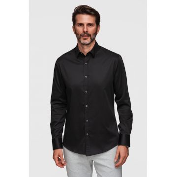 Camasa uni din bumbac - Negru