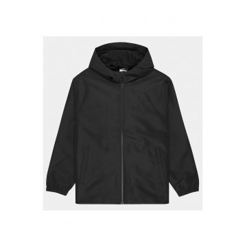 Geaca de tranzitie barbati -  neagra - poliester reciclat - fermoar -