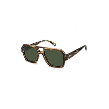Ochelari de soare aviator cu lentile polarizate - Negru/Maro deschis