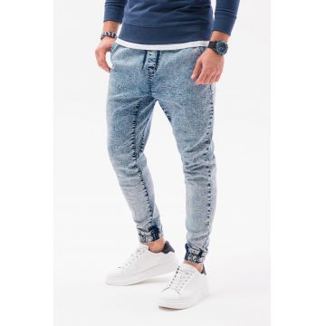 Pantaloni jogger slim fit din denim - Albastru deschis