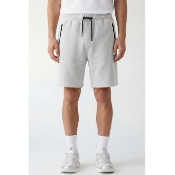 Pantaloni scurti din amestec de bumbac - Gri deschis
